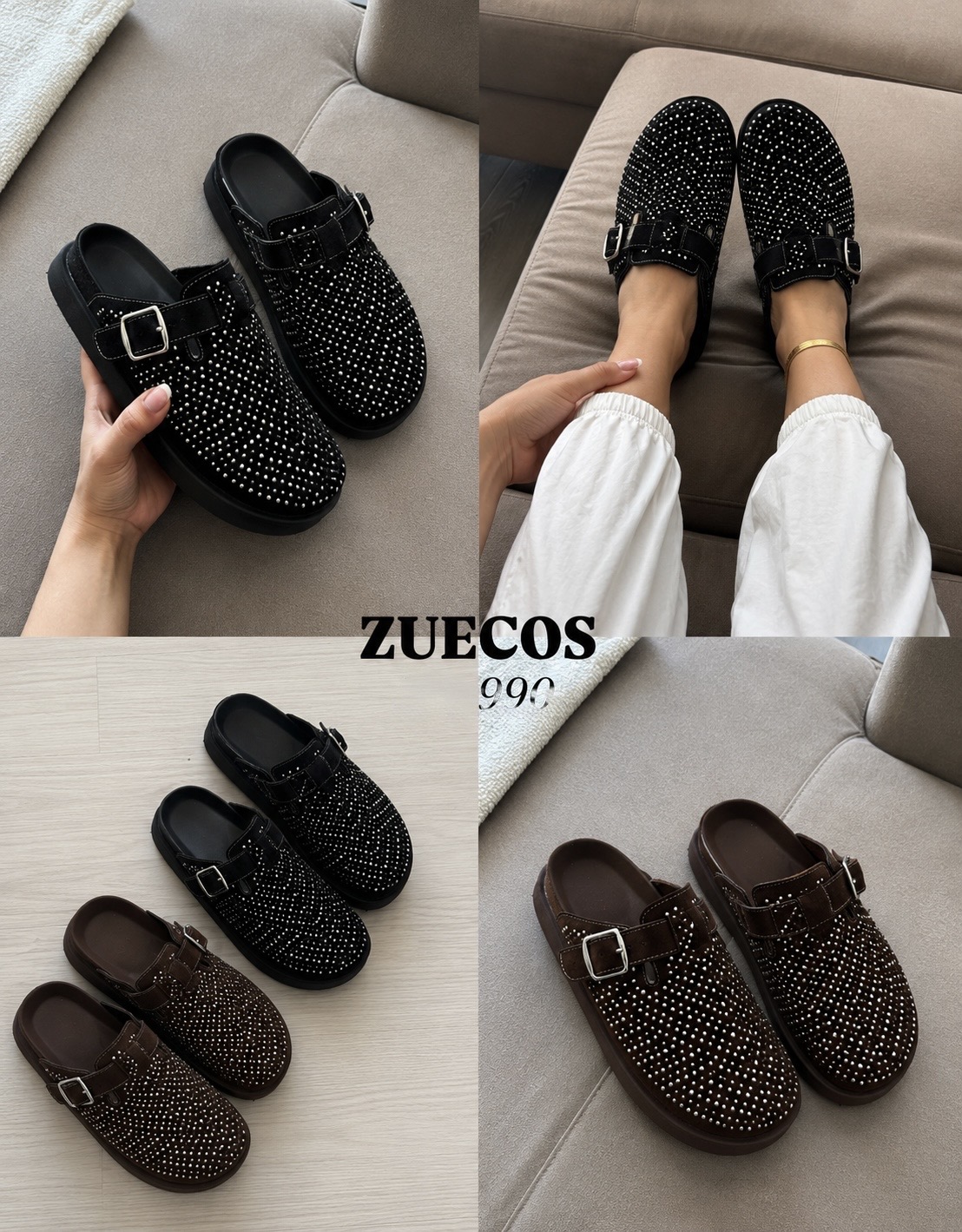 Zuecos Brillo Perla Tachas Sueco - 614CA476-927A-4717-BD2A-E63FD154F79F.jpeg