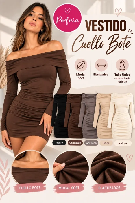 Vestido Cuello Bote