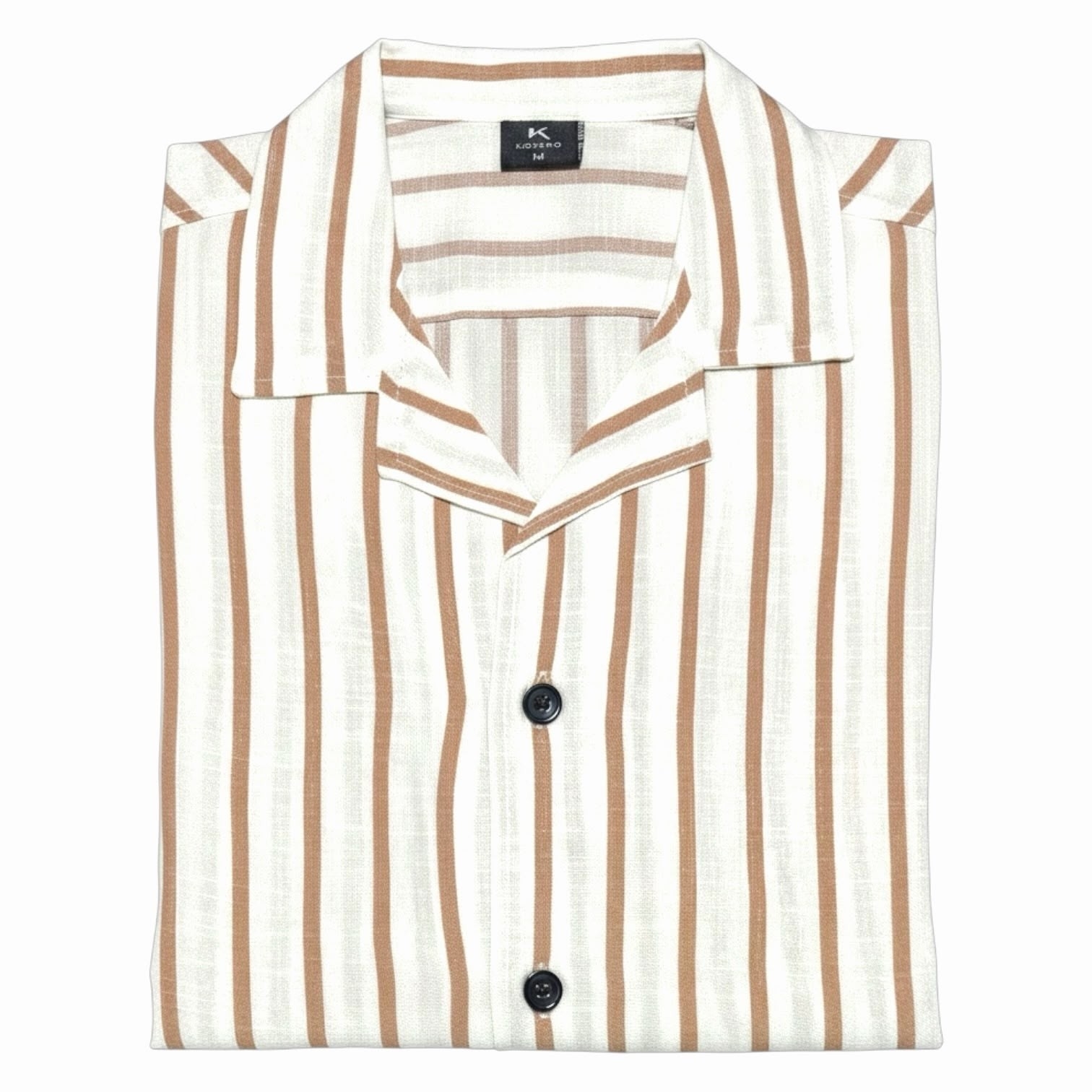 Camisa a Raya Cuello Cubano de Lino Elastizado - Imagen 2