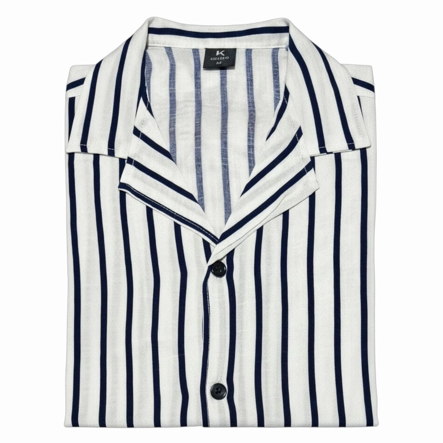 Camisa a Raya Cuello Cubano de Lino Elastizado - Imagen 6