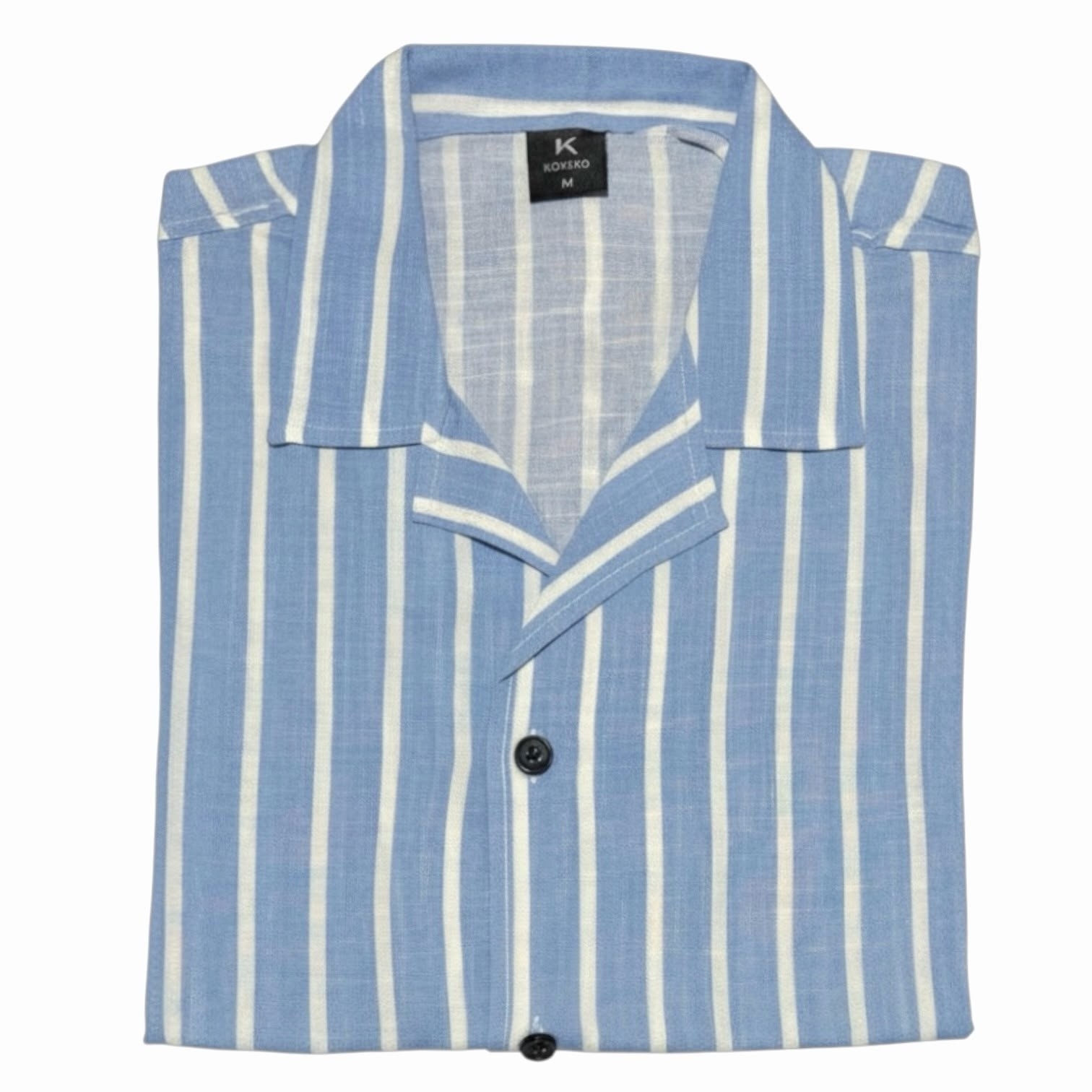 Camisa a Raya Cuello Cubano de Lino Elastizado - Imagen 8