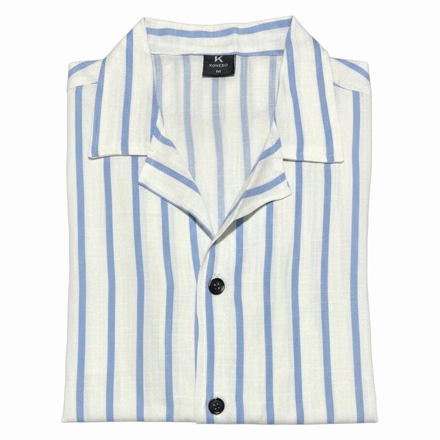 Camisa a Raya Cuello Cubano de Lino Elastizado - Imagen 3