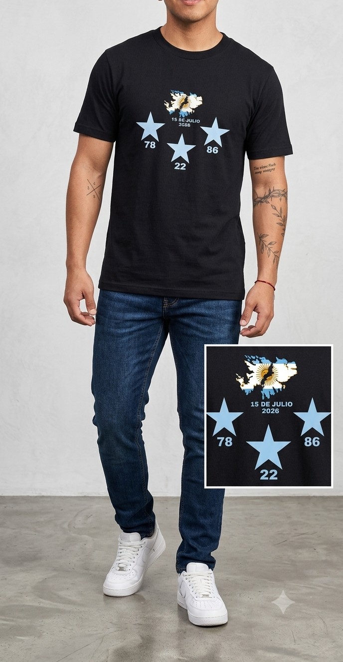 Remeras de las Malvinas Jersey Peinado - Imagen 2