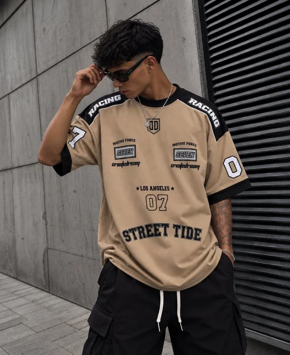 Remera Overzice Combinado de Algodón Premiun