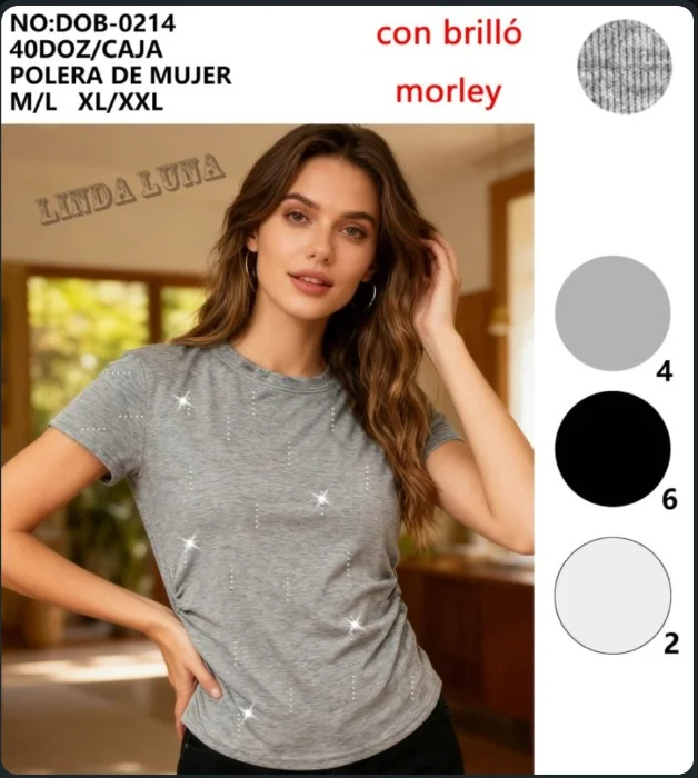 Remera Importada de Mujer con Stras