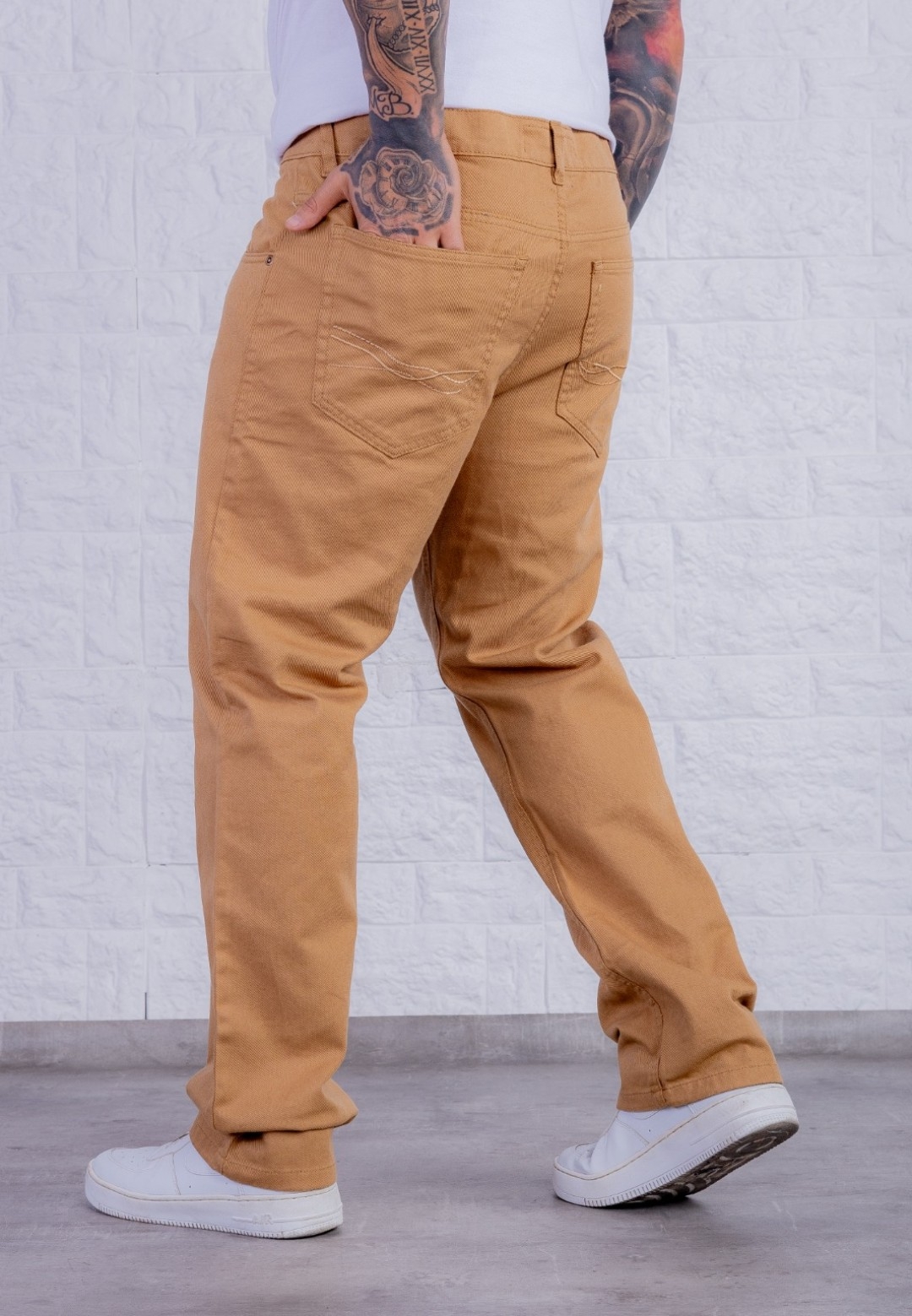 Pantalón Recto de Gabardina de Hombre - Imagen 3