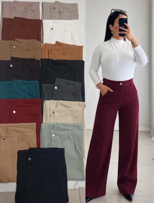 Pantalón Sastrero de Tela Scuba Bubaloo Mujer