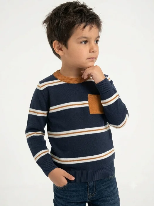Sueter Rayado Niño con Bolsillo