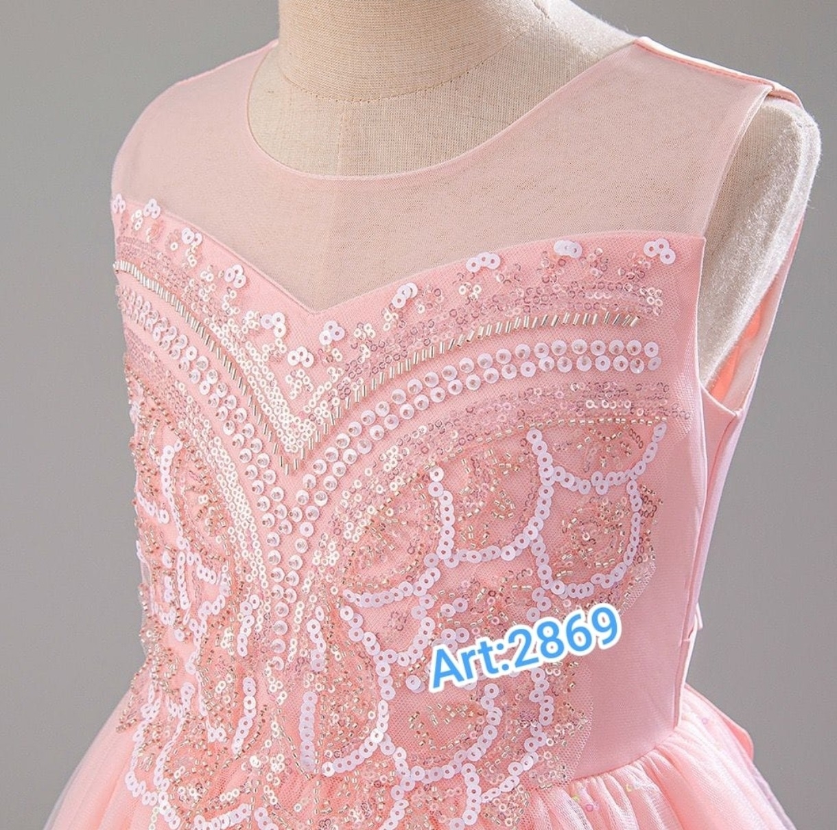 Vestido Larga 2869 Rosa - Imagen 2