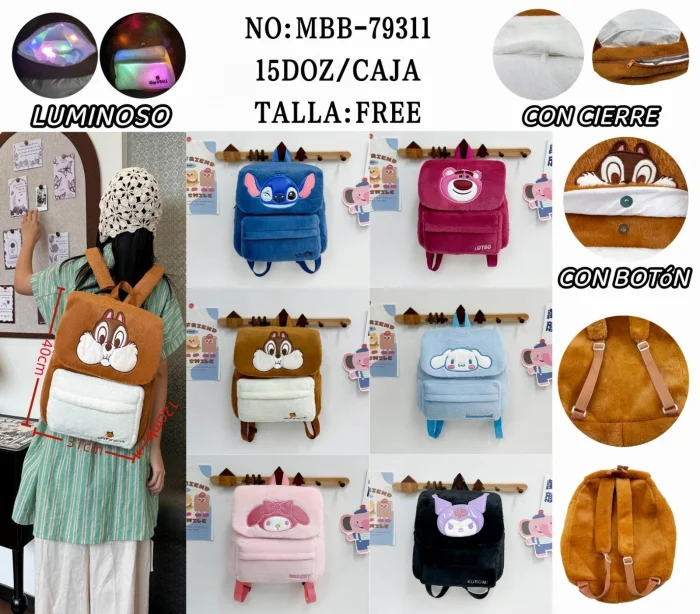 Mochilas Peluches con Luces