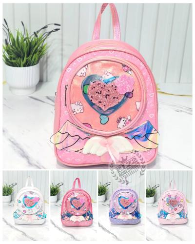 Mochilas de Nena con Detalles de Brillo y Alitas Estampado de Kitty