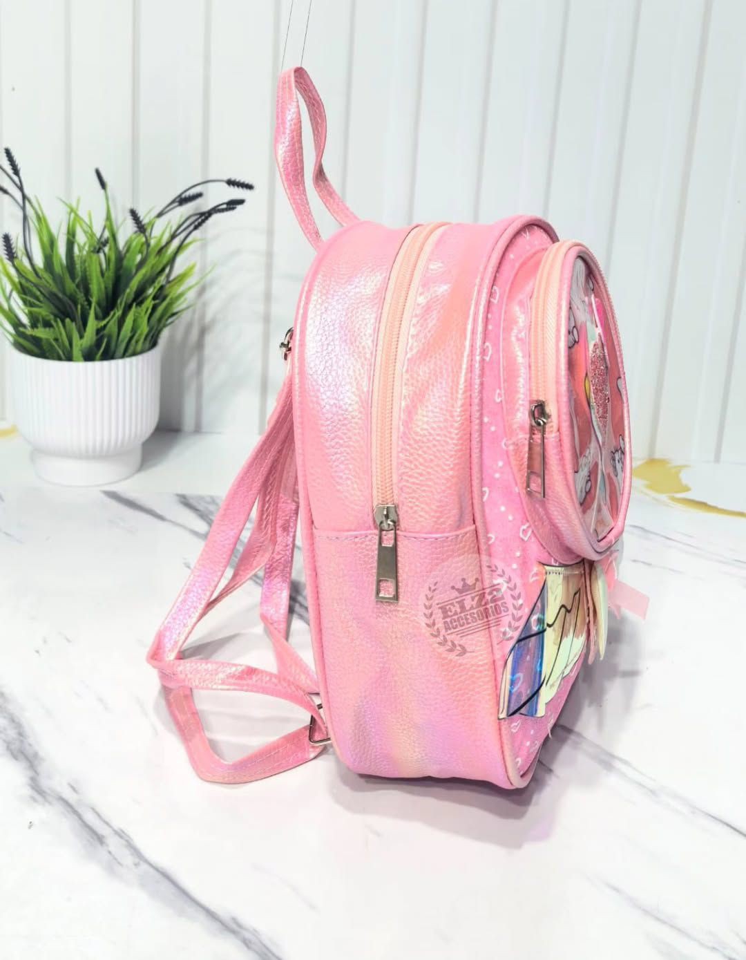 Mochilas de Nena con Detalles de Brillo y Alitas Estampado de Kitty - Imagen 3