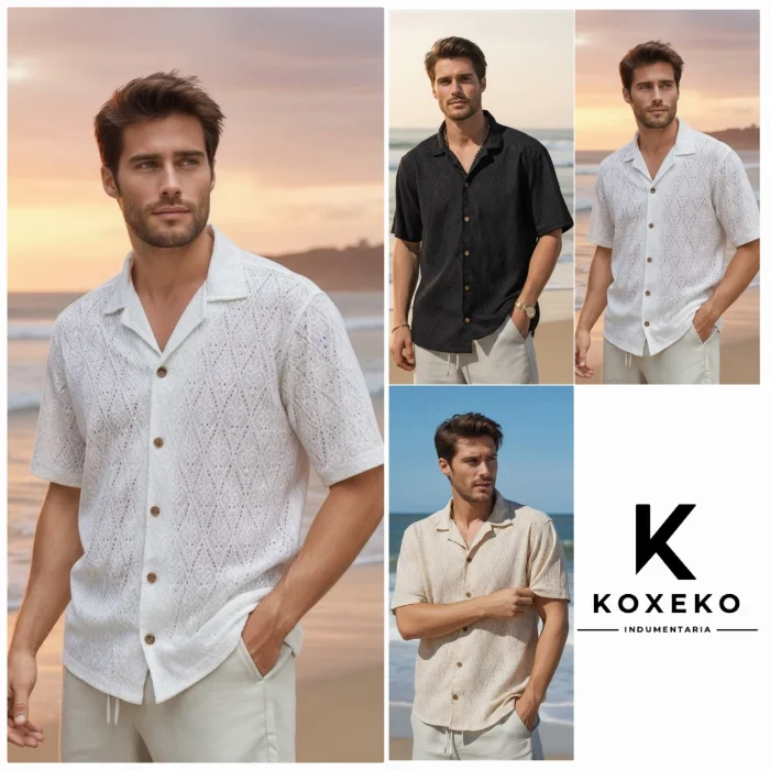 Camisa Brodery Cuello Cubano