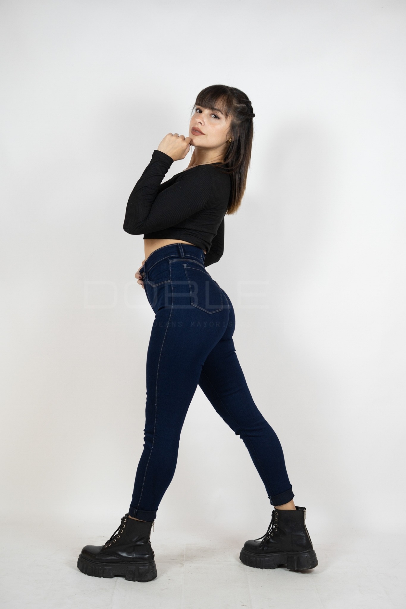 Pantalón Blue Whale! Tiro Alto Elastizado - Imagen 5