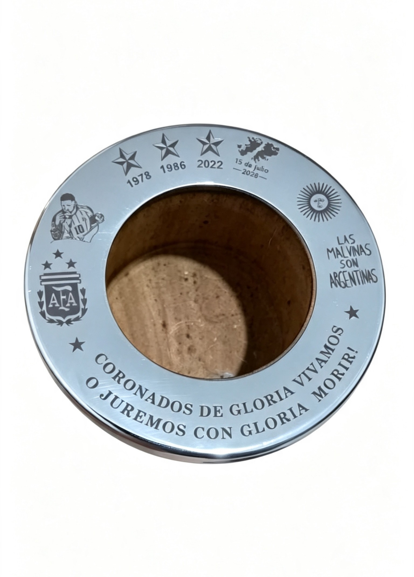 Mate Camionero de Algarrobo Afa 15 de Julio las Malvinas Son Argentinas - Imagen 2