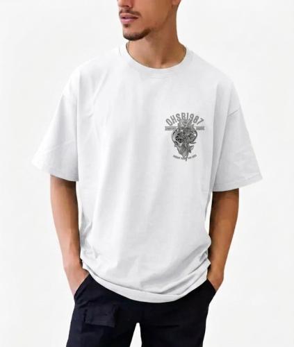 Remera Doble Estampa Oversize Skull Rose