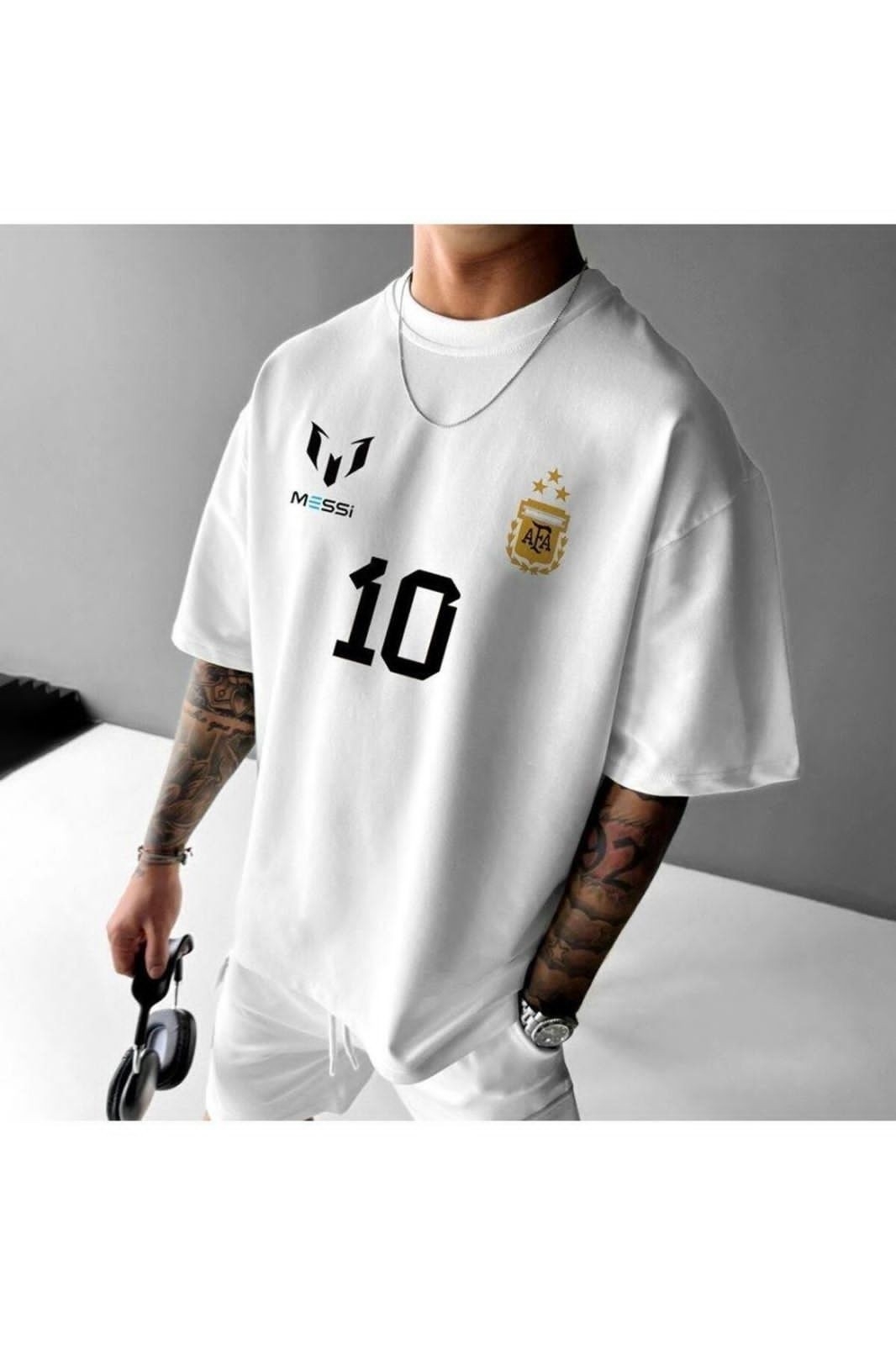 Remera Oversize  Dobe Estampa Messi 10 - Imagen 3
