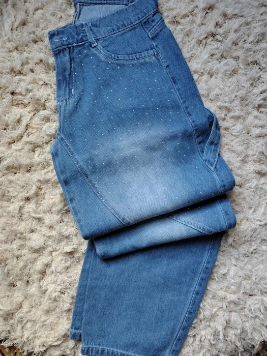 Jeans Baggy Costura Brillo