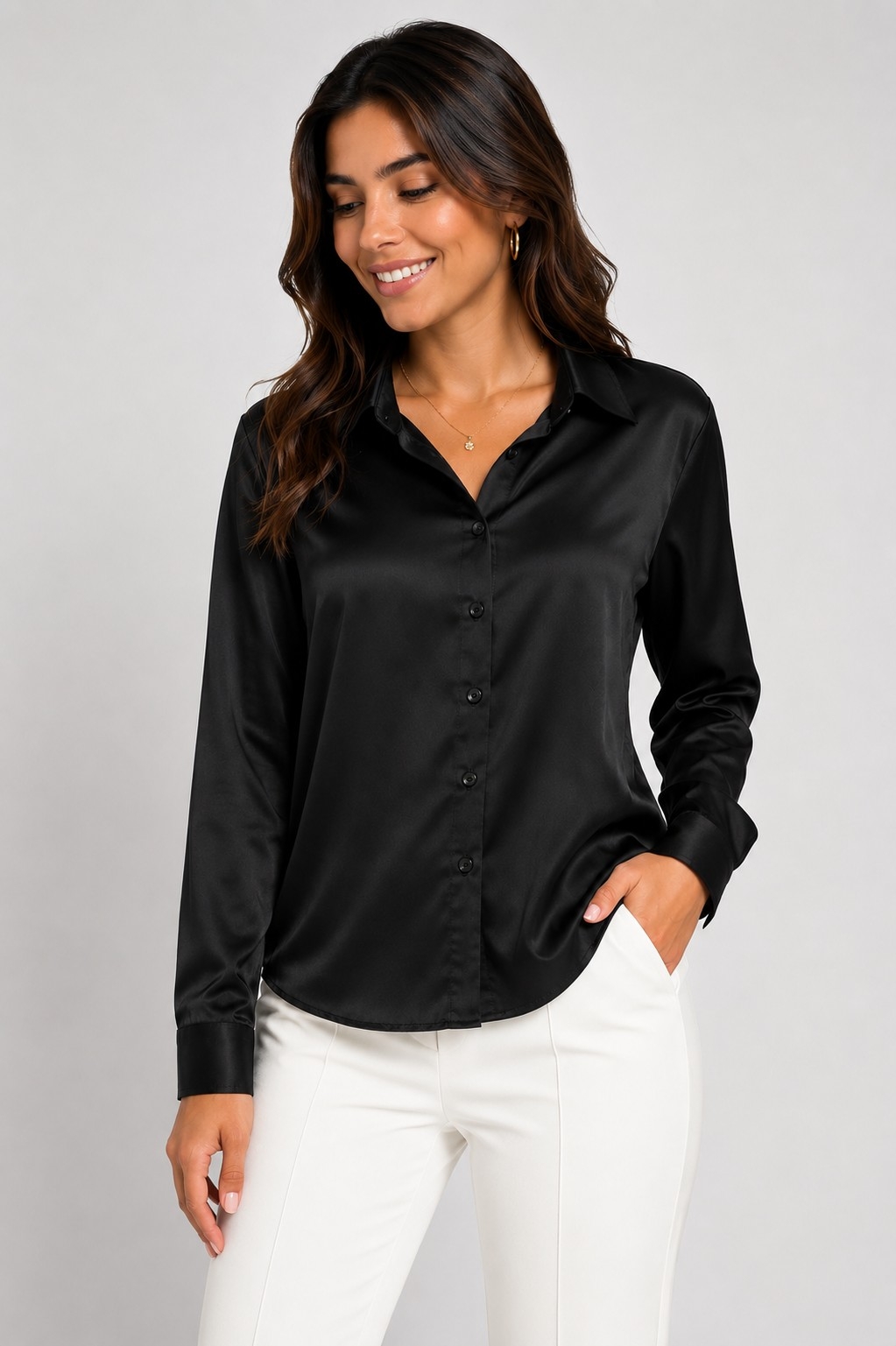 Camisa de Seda Satín - Imagen 3