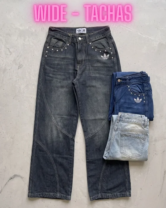 Jean Adi Wide Leg Tachas