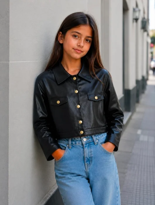 Chaqueta Eco Cuero para Nena.