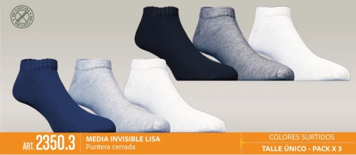 Dufour Art. 2350.3 Soquete Algodon Invisible Pack X 3 $ 8999 Precio por la Docena