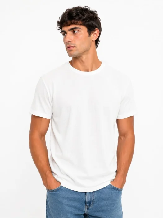 Remera Clásica Blanca de Mini Waffle