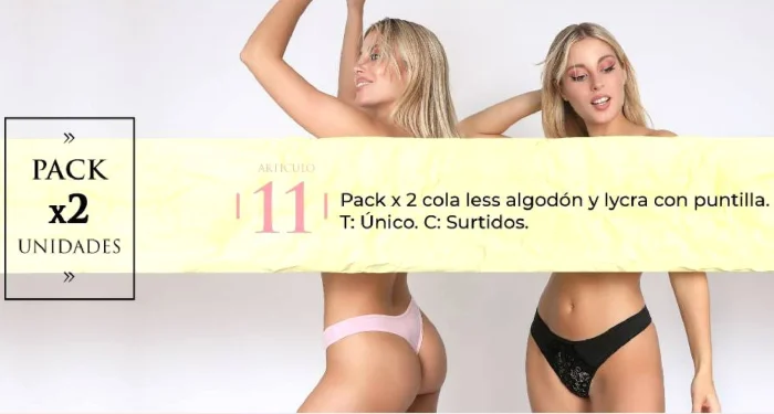 Aiam Art. 11 Pack X 2 Less Algodon y Lycra con Encaje $ 3999