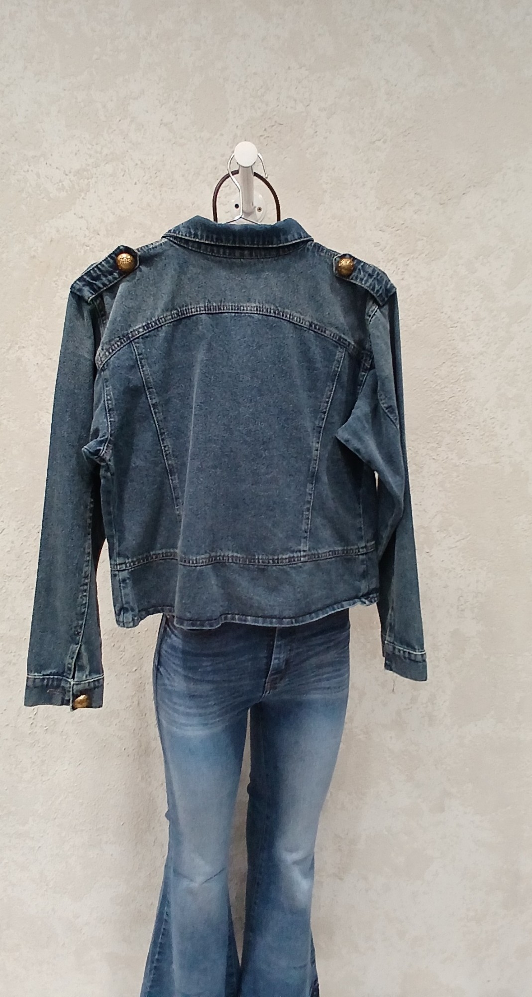 Campera Azul Matizado Denim Rigido Calidad Premium - Imagen 2