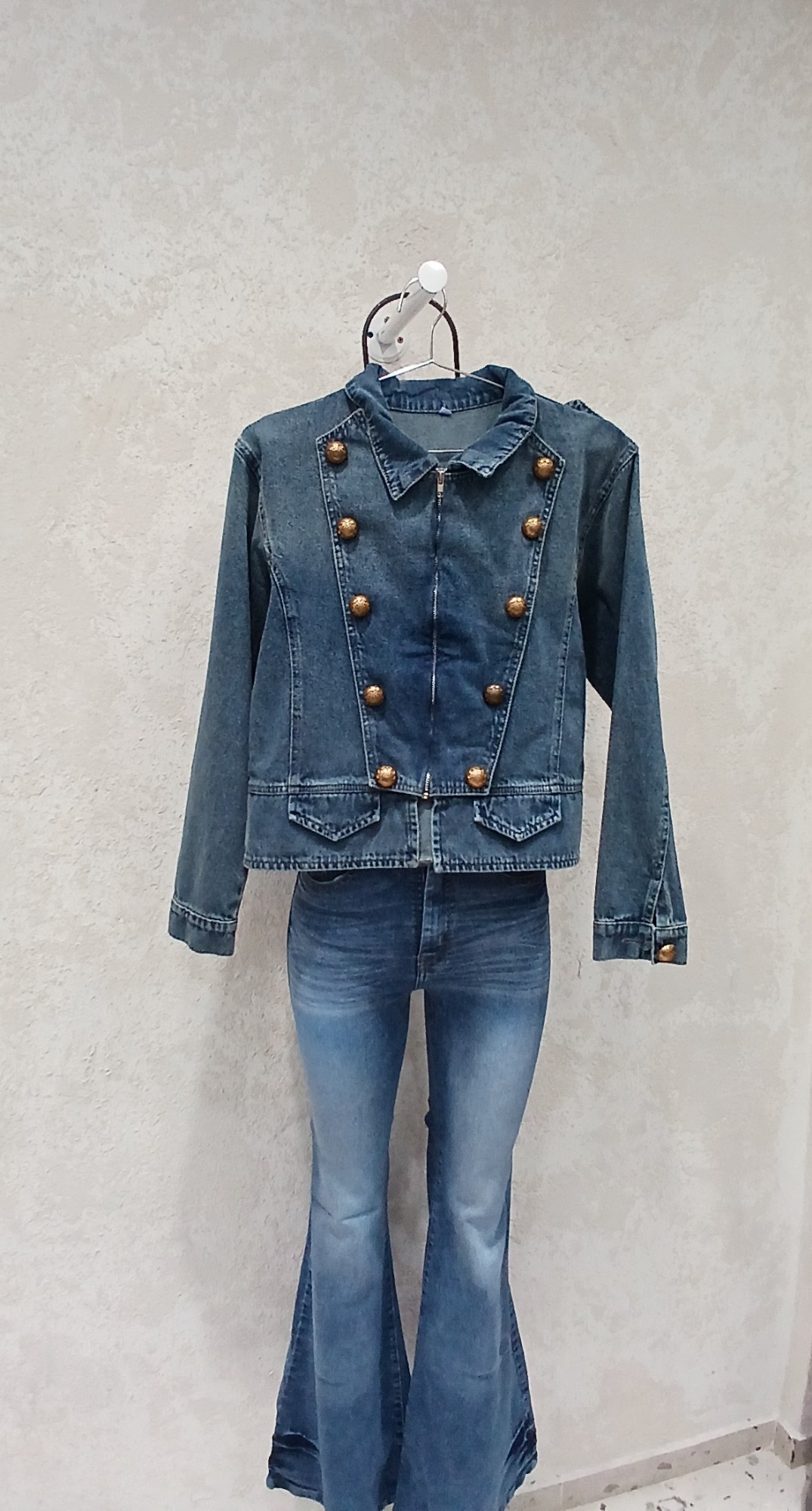 Campera Azul Matizado Denim Rigido Calidad Premium - Imagen 3