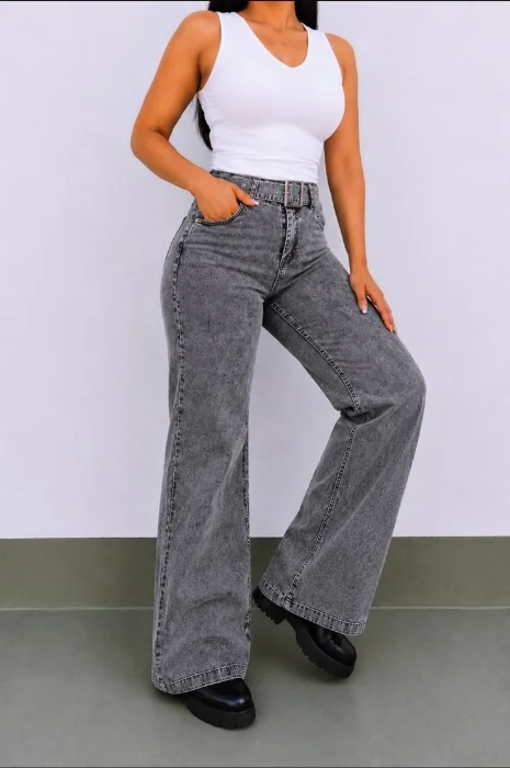 Wide Leg Cinto Elastizado