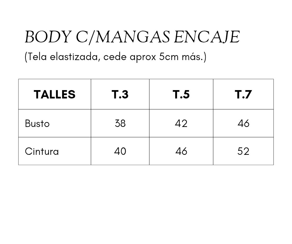 Body C/mangas Encaje - Imagen 4