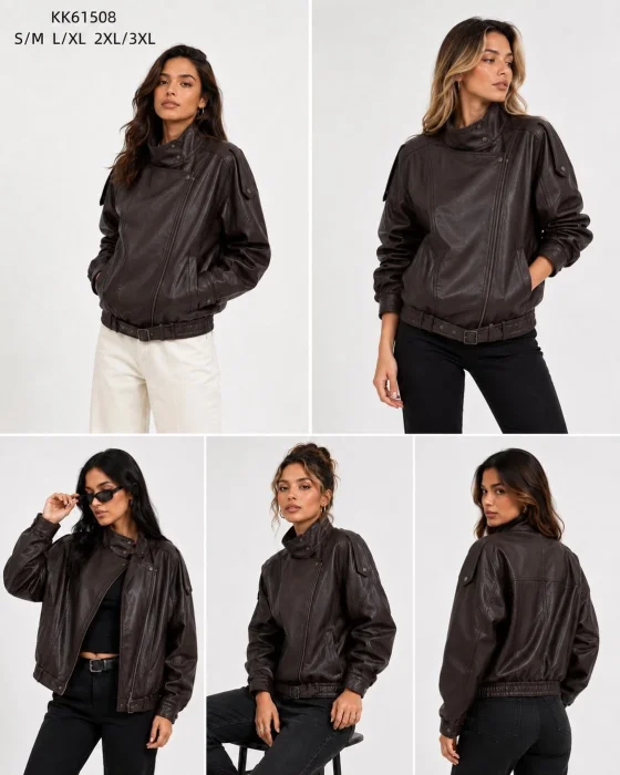 Campera Cuero Yd Mujer