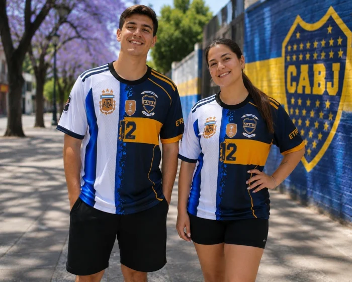 Camisetas Mitad Argentina Mitad Boca Sublimadas