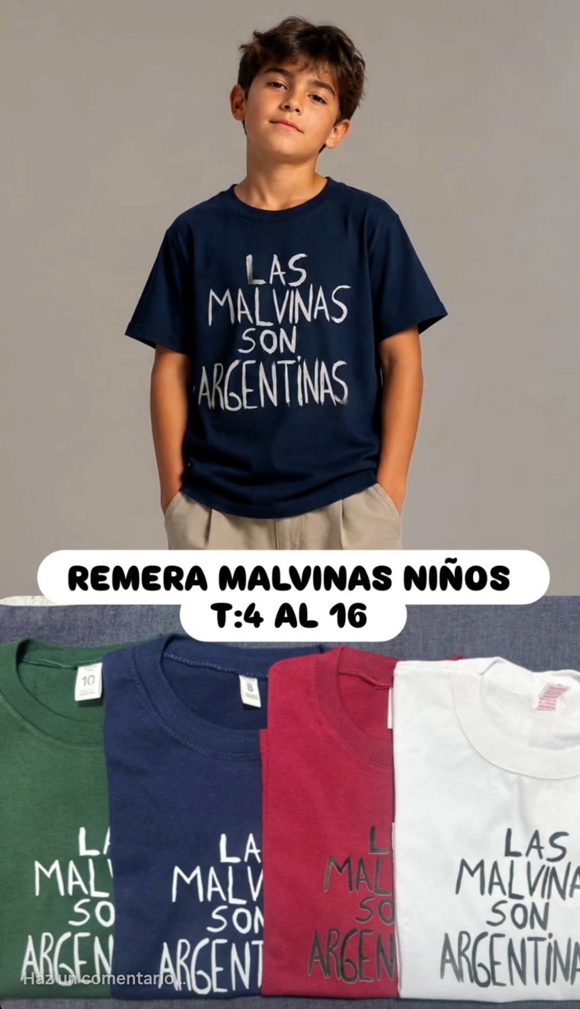 Remera Malvimas Niños - Imagen 2