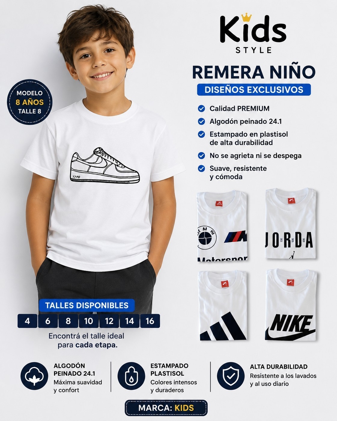 Remera de Niños Style Algodón - Imagen 2
