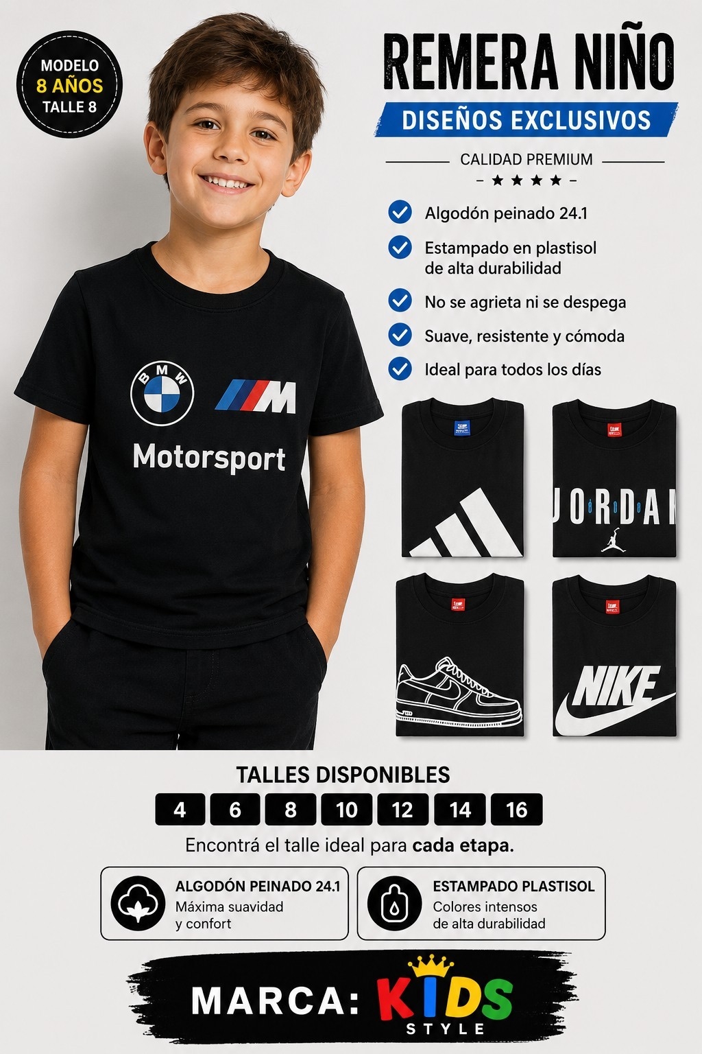 Remera de Niños Style Algodón - Imagen 3