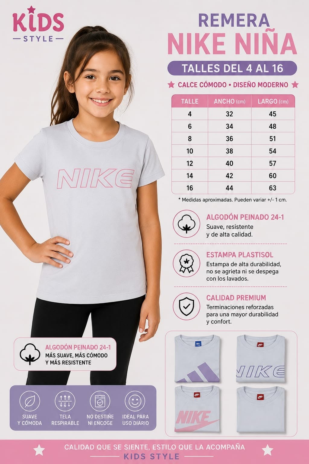 Remera de Nena Style Algodón - Imagen 4