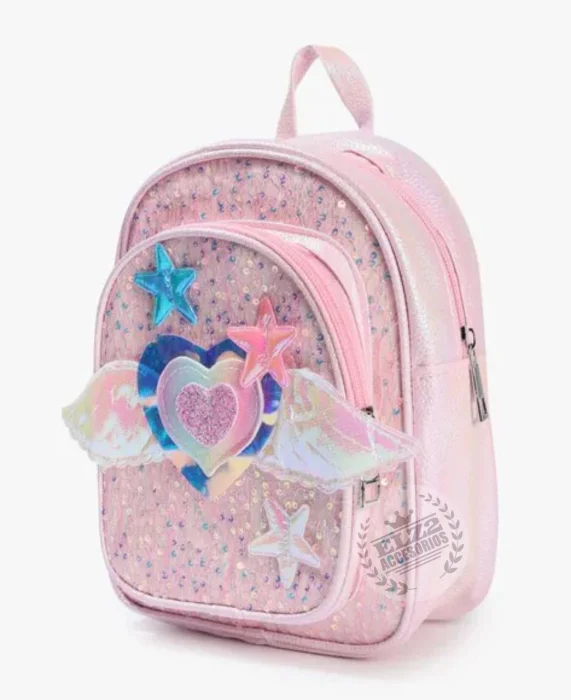 Mochilitas Infantiles con Diseño de Alitas y Brillo