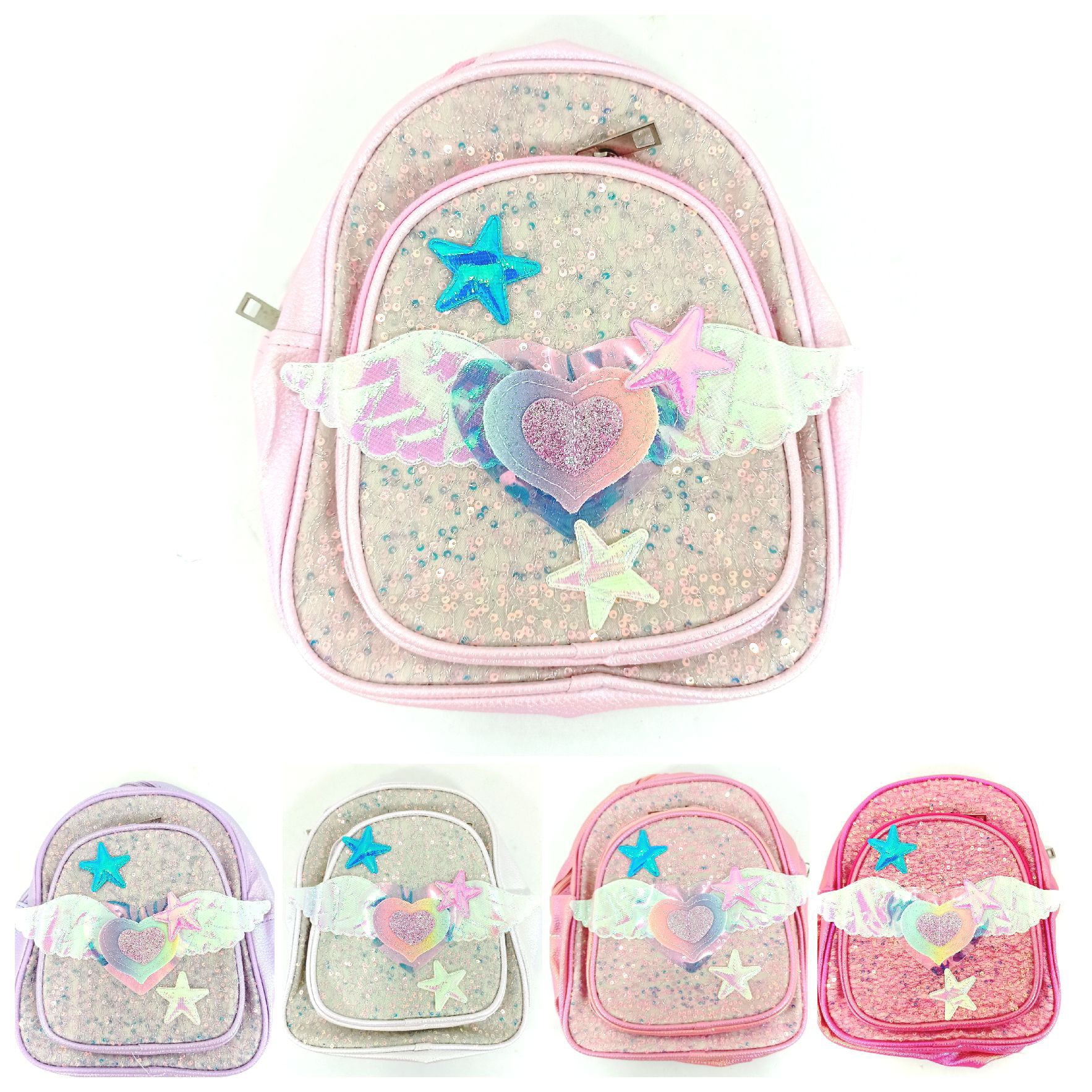 Mochilitas Infantiles con Diseño de Alitas y Brillo - Imagen 3