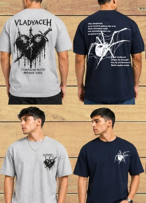Remera Overside Doble Estampa Hombre