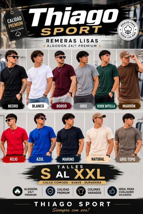 Remeras Algodón Premium Liso para Estampar