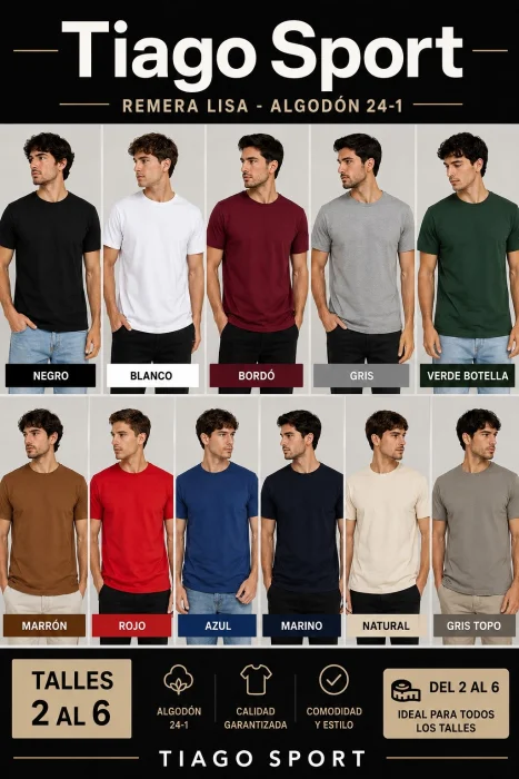 Remeras Algodón  Lisas