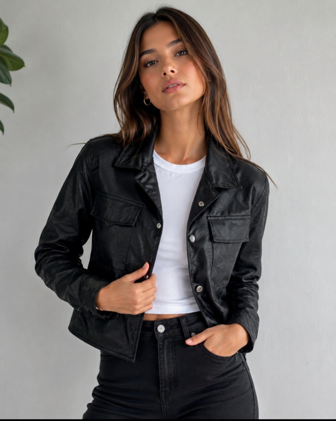 Chaquetasde Dama Tela Eco Cuero con Billos - Imagen 3