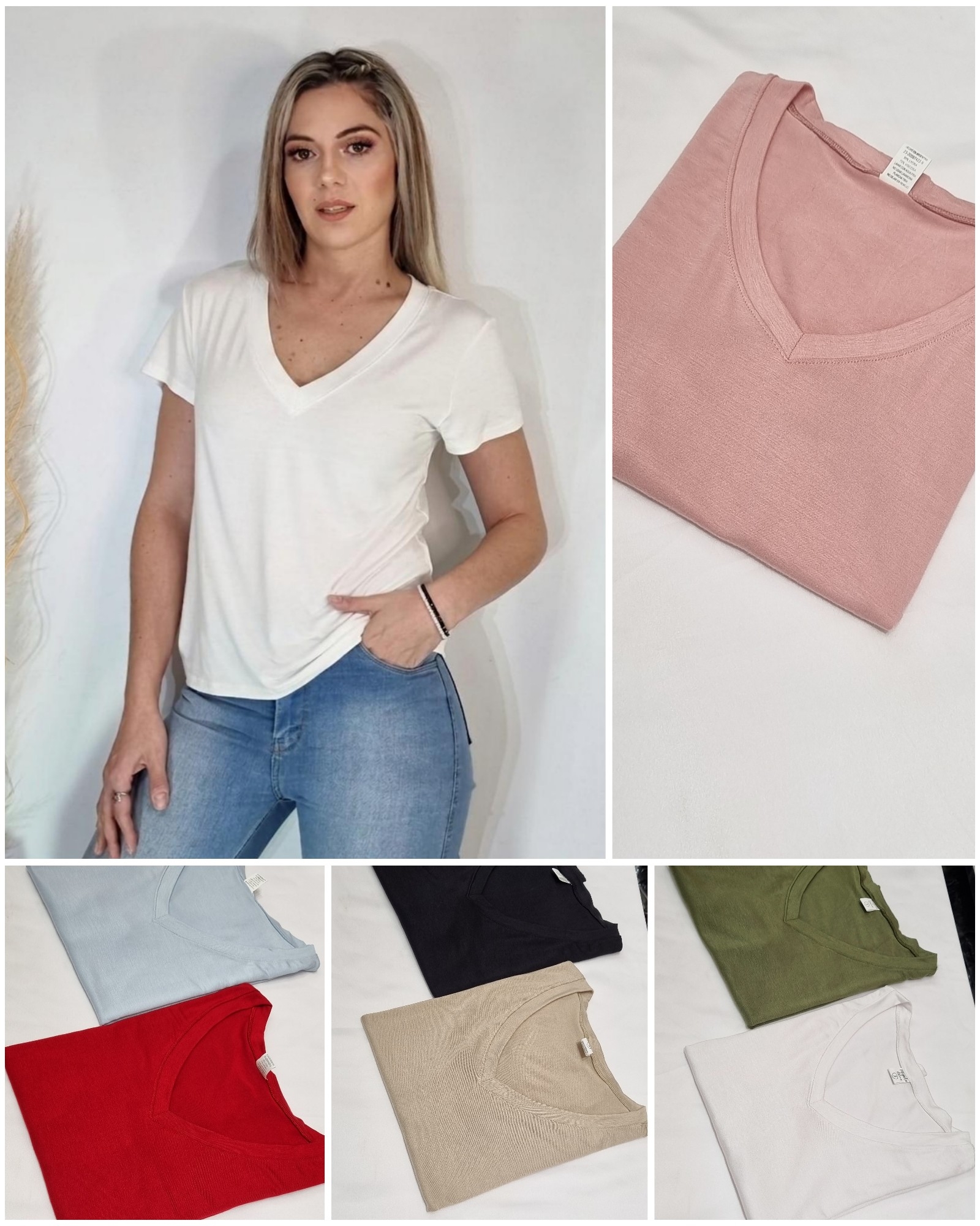 Remera Cuello V Modal Viscosa - Imagen 2