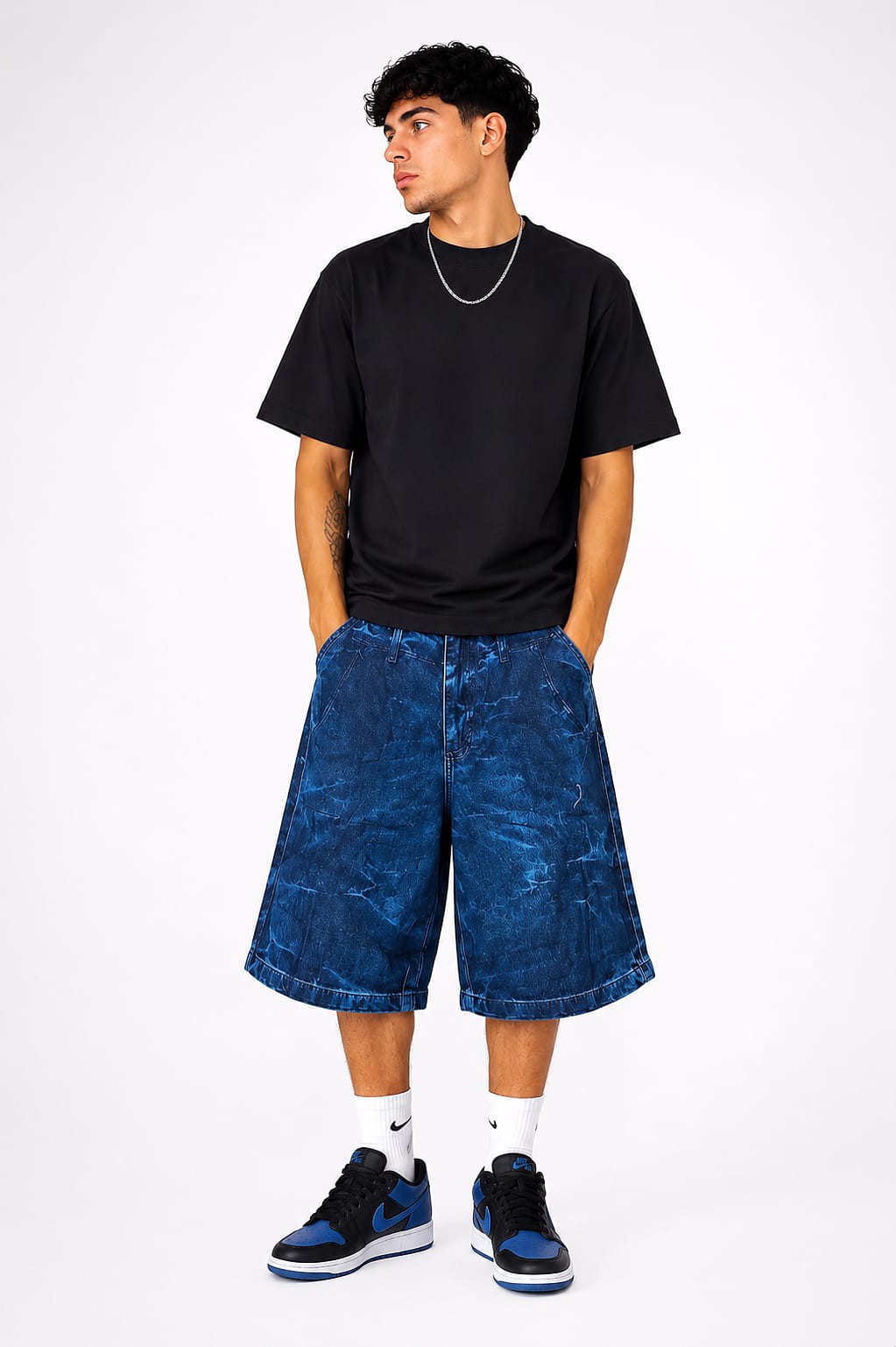 Bermuda Jean Baggy Clásico Hombre Pantalon Denim Ancho Corto 2000's Pinterest Unisex - Imagen 5