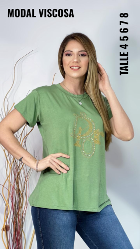 Remera C/strass T.especial