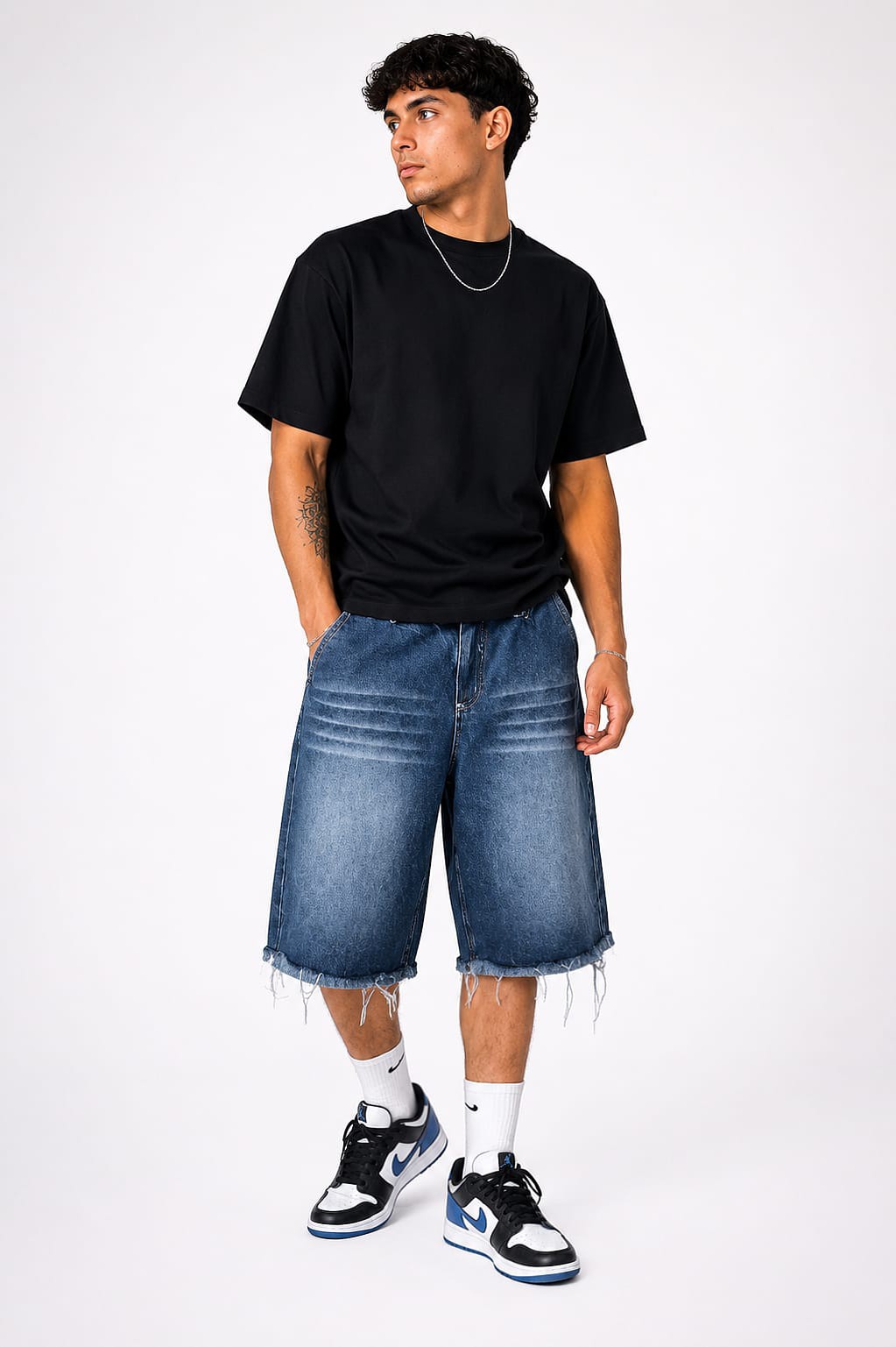 Bermuda Jean Baggy Unisex Pantalón Ancho Corto Denim Hombre Mayoristas Hotsale Y2k - Imagen 2