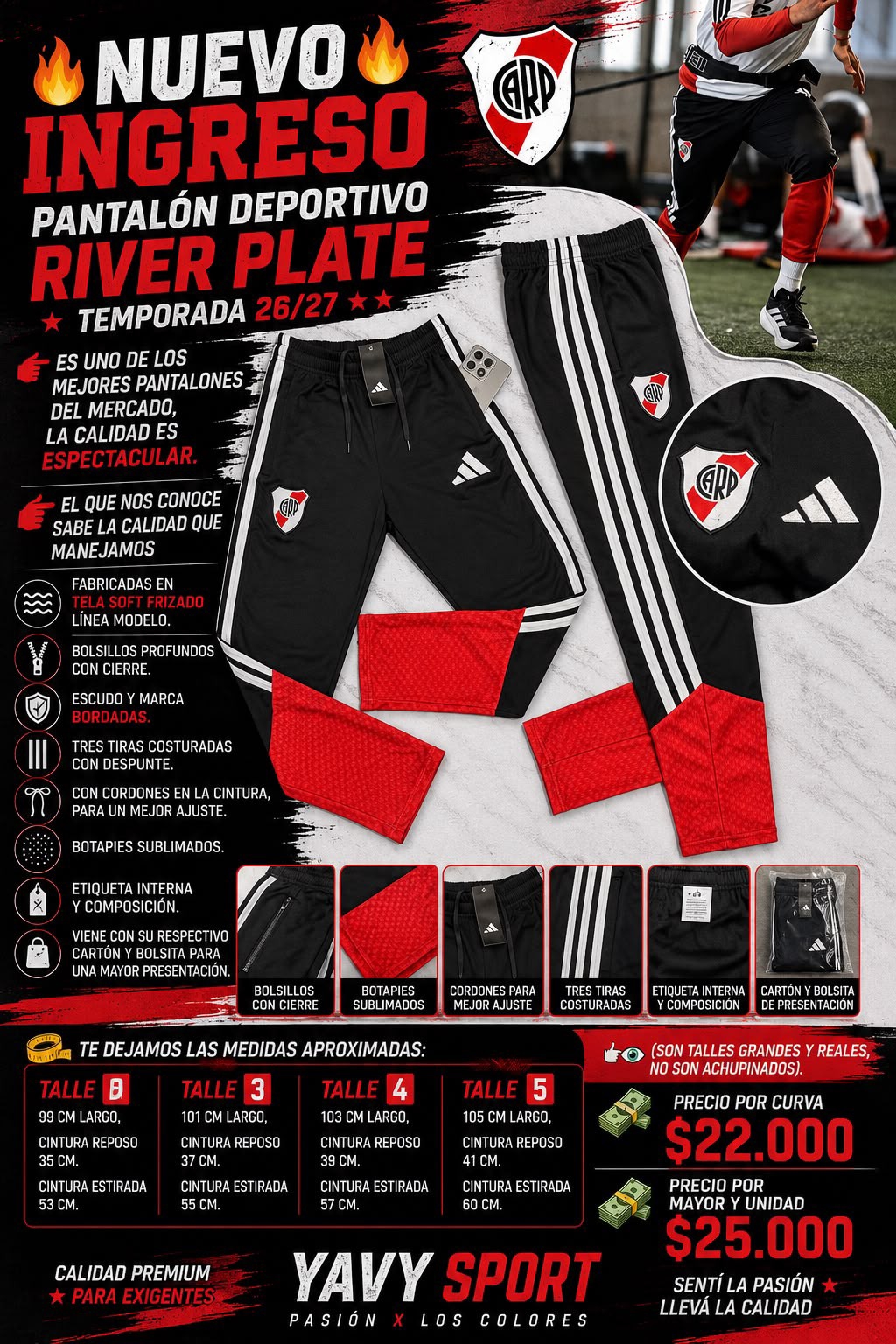 Pantalón Deportivo River Plate , Temporada 26/27. - Imagen 6