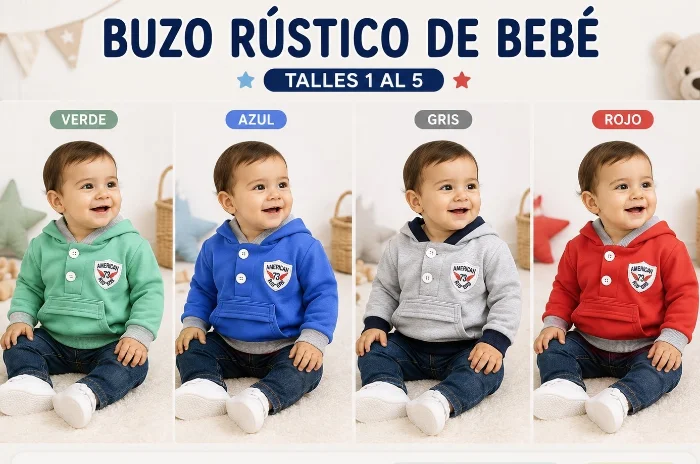 Buzo Rustico con Capucha Bebe